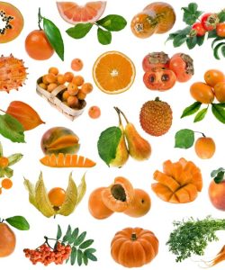 Orange Fruits, Berries and Veggies